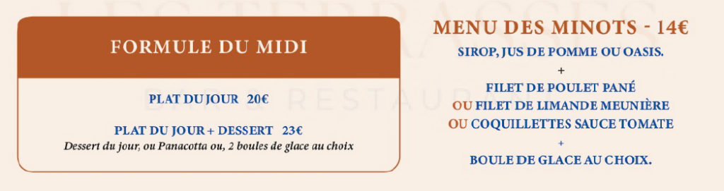 formule du midi , menu enfant